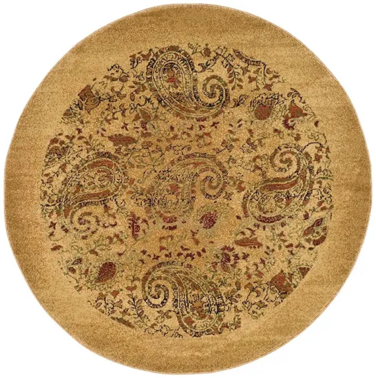 Grimaldi Area Rug Round in Beige / Multi by Safavieh