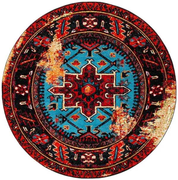 Darius Red Area Rug Square