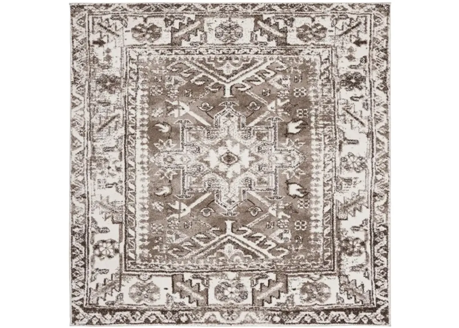 Darius Brown Area Rug Square in Brown & Ivory by Safavieh