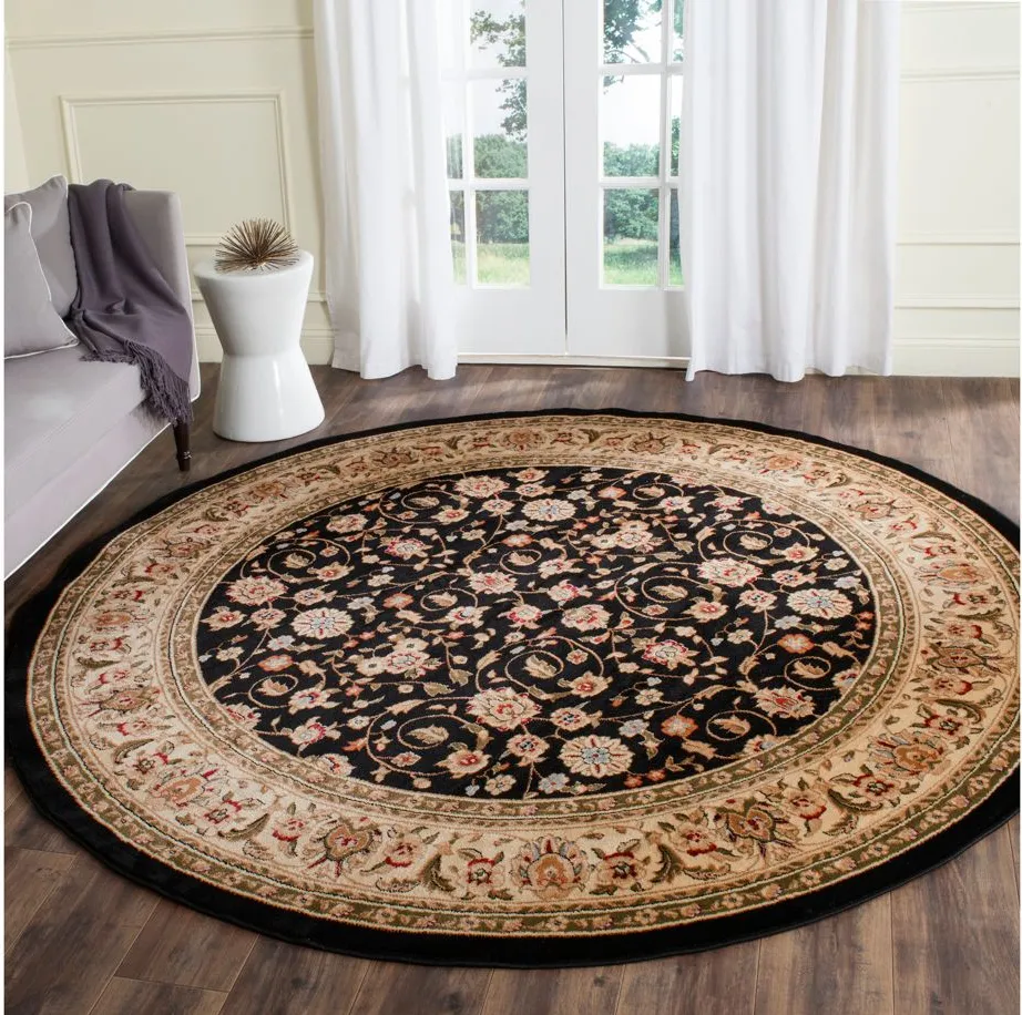 Dorset Area Rug Round in Black / Ivory by Safavieh