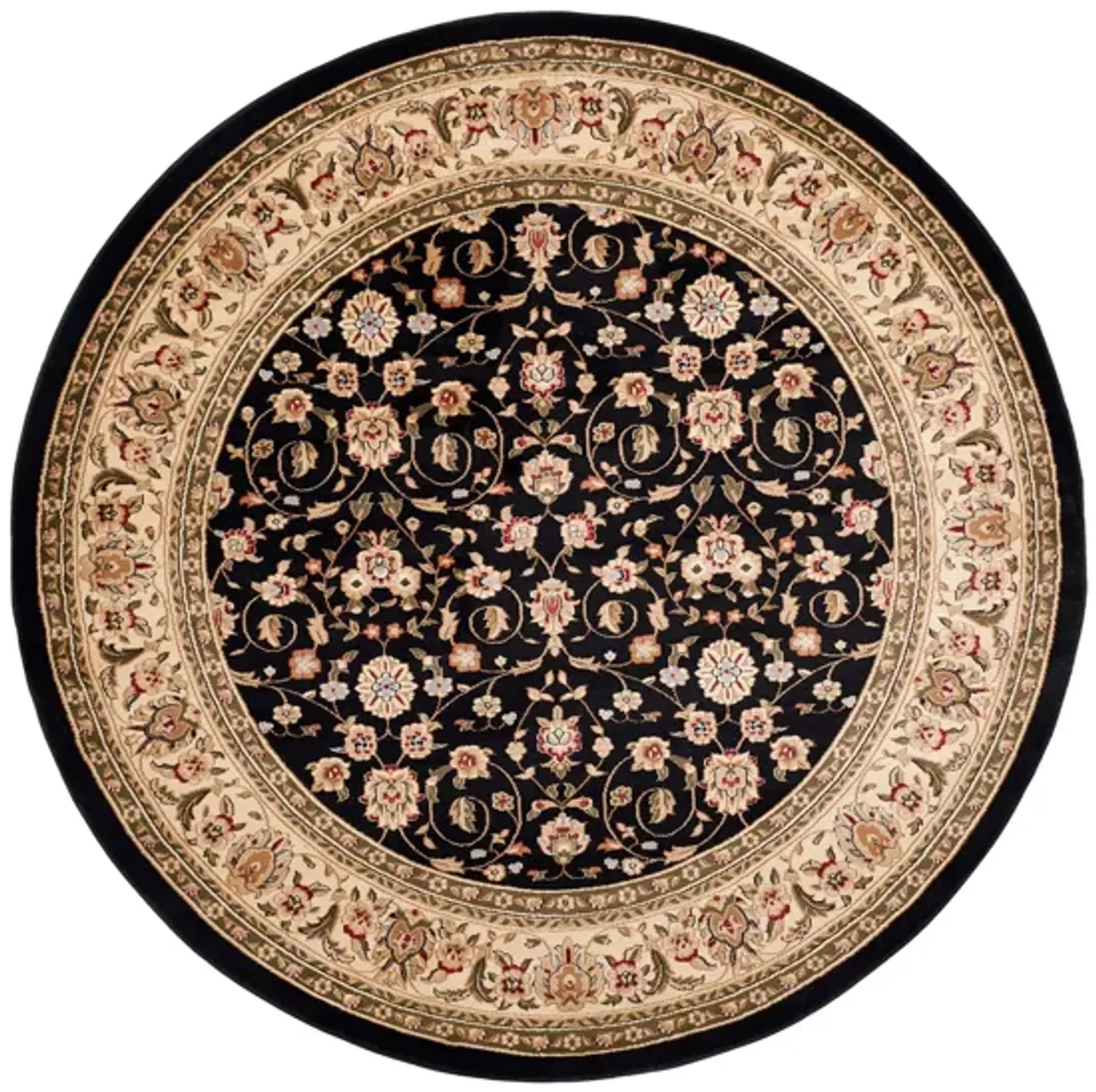 Dorset Area Rug Round in Black / Ivory by Safavieh