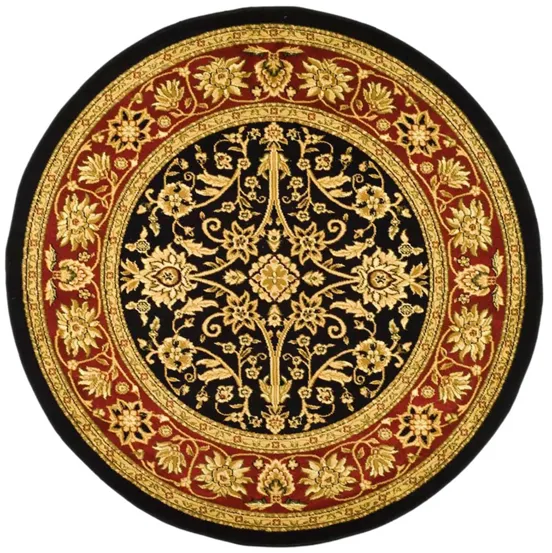 Lyndhurst Area Rug Round in Black / Red by Safavieh