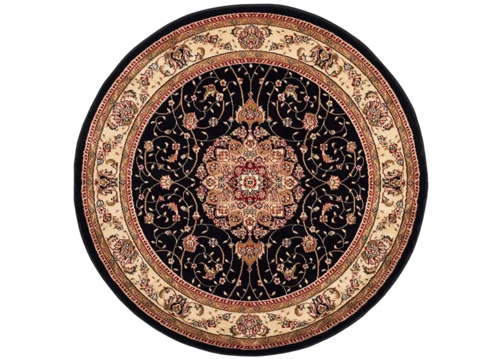 Wessex Area Rug Round in Black / Ivory by Safavieh