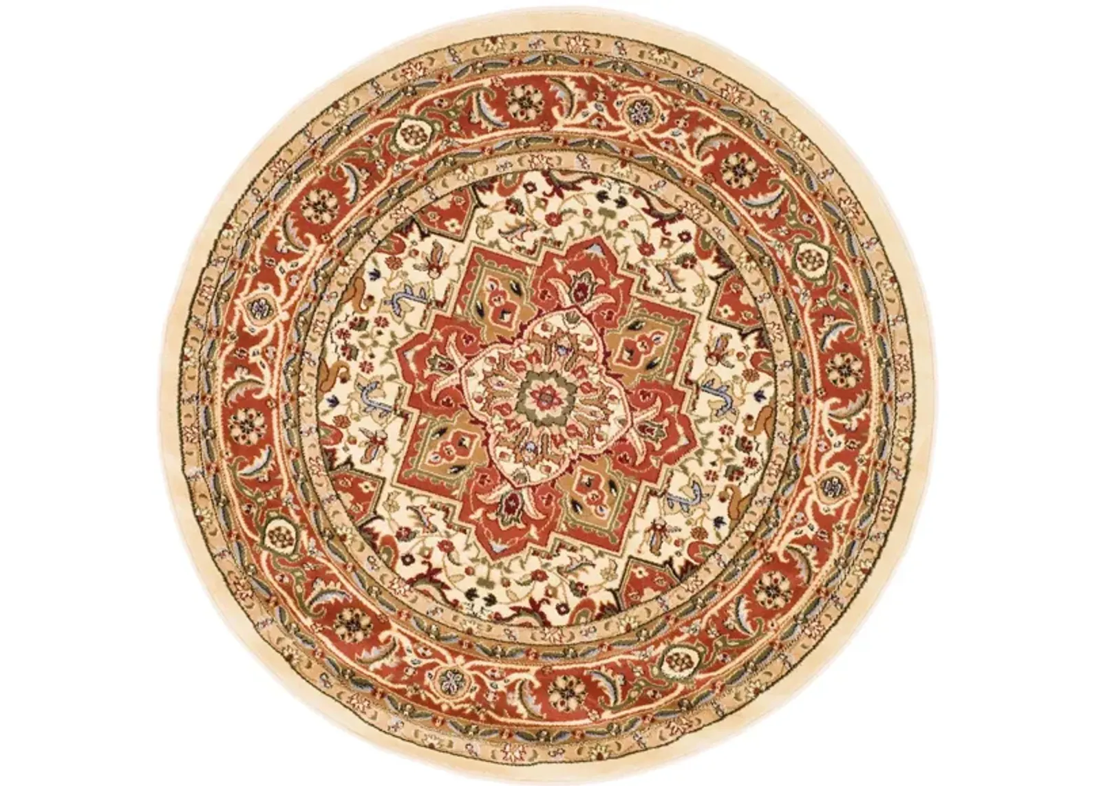 Mercia Area Rug Round in Ivory / Rust by Safavieh