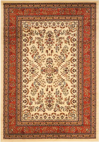 Anglia Area Rug in Ivory / Rust by Safavieh