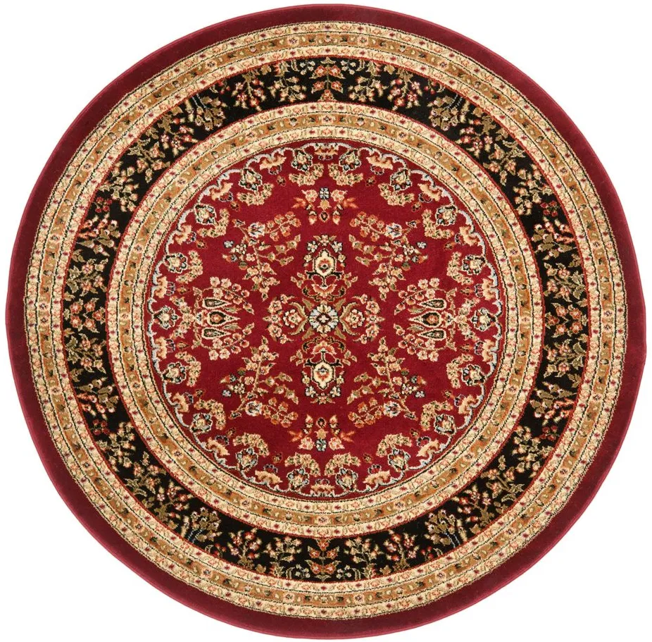 Anglia Area Rug Round in Red / Black by Safavieh
