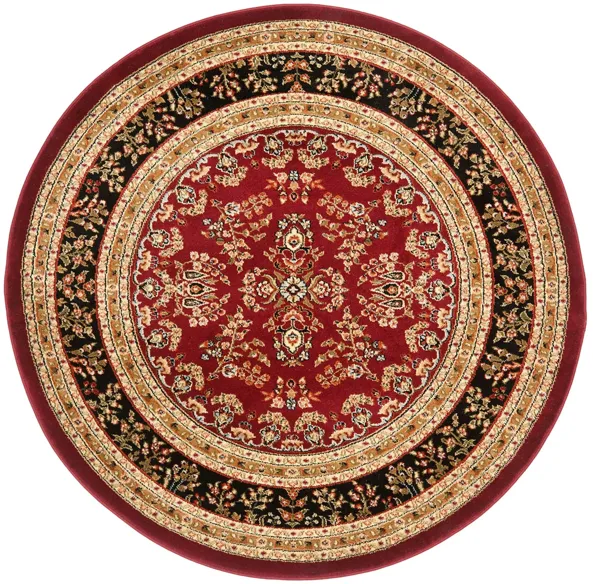 Anglia Area Rug Round in Red / Black by Safavieh