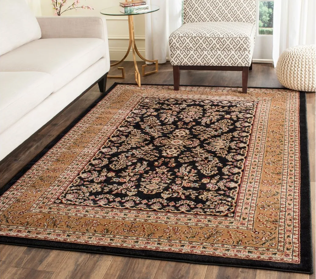 Anglia Area Rug in Black / Tan by Safavieh