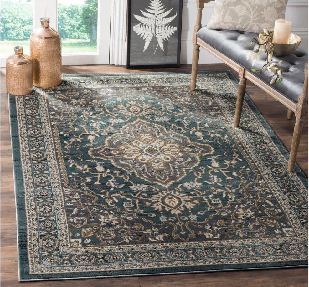 Mortimer Area Rug in Teal / Gray by Safavieh