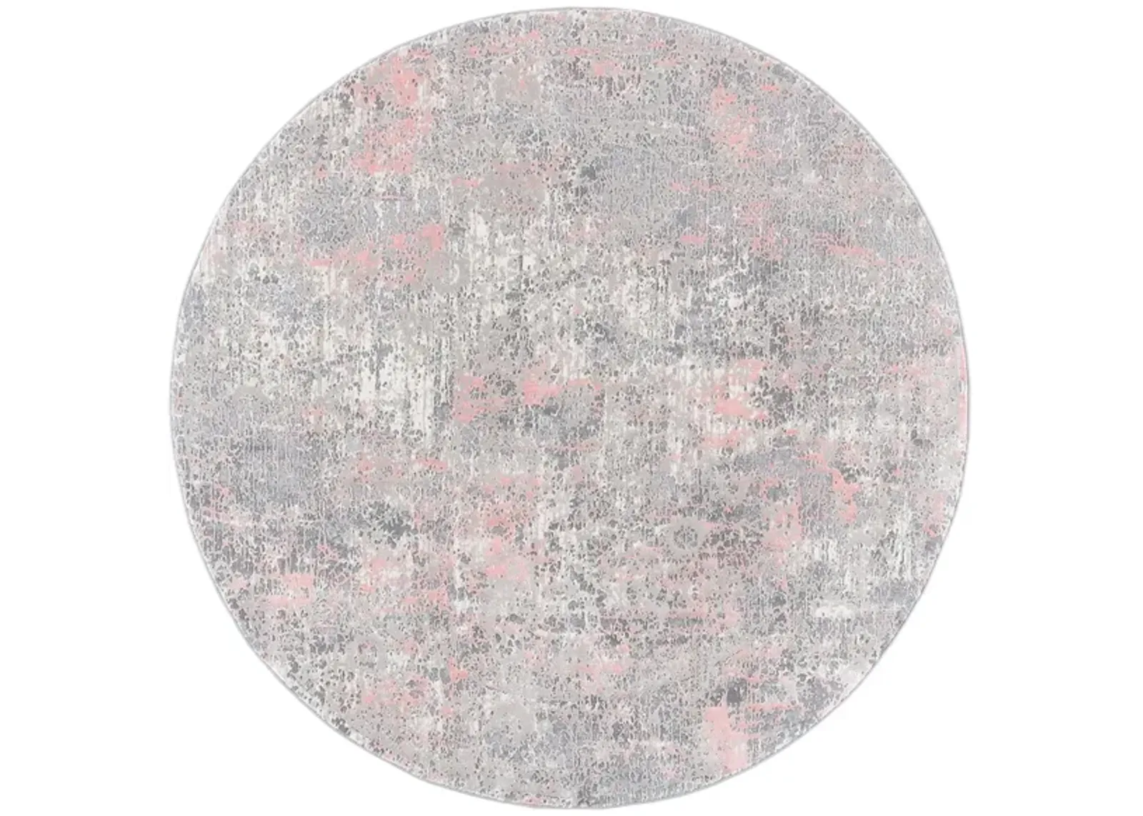 Thompson Round Area Rug in Gray; Pink by Safavieh