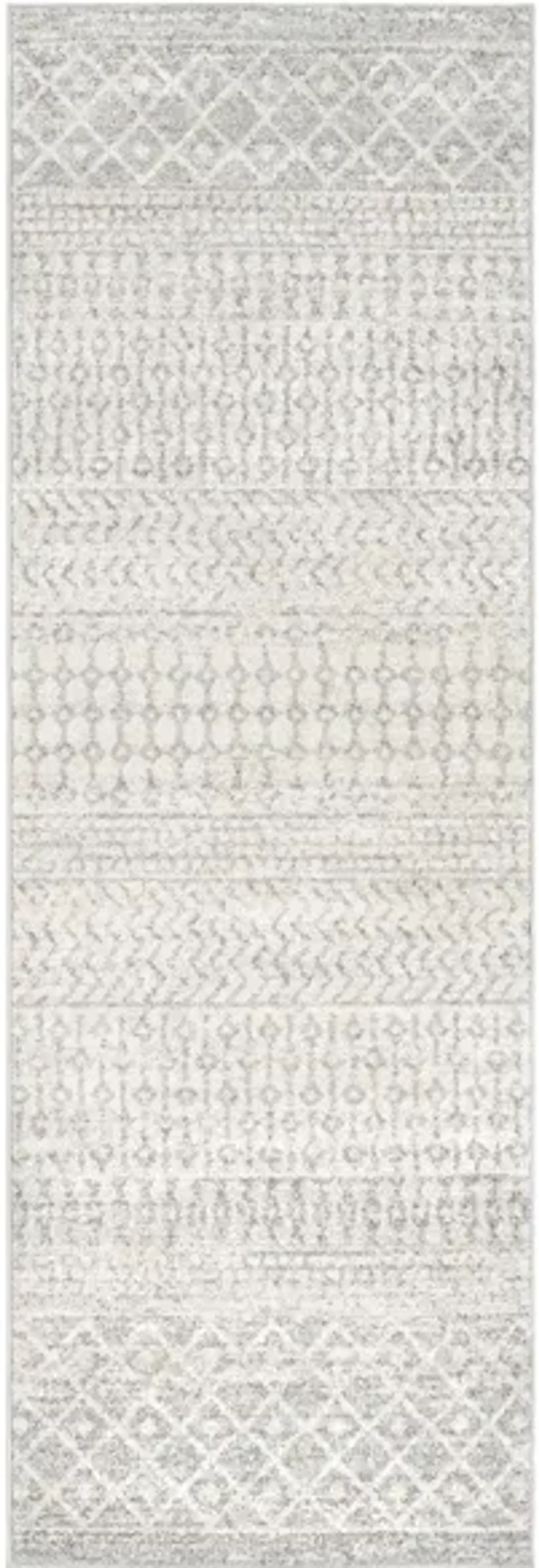 Elaziz Runner Rug in Light Gray, Medium Gray, White by Surya