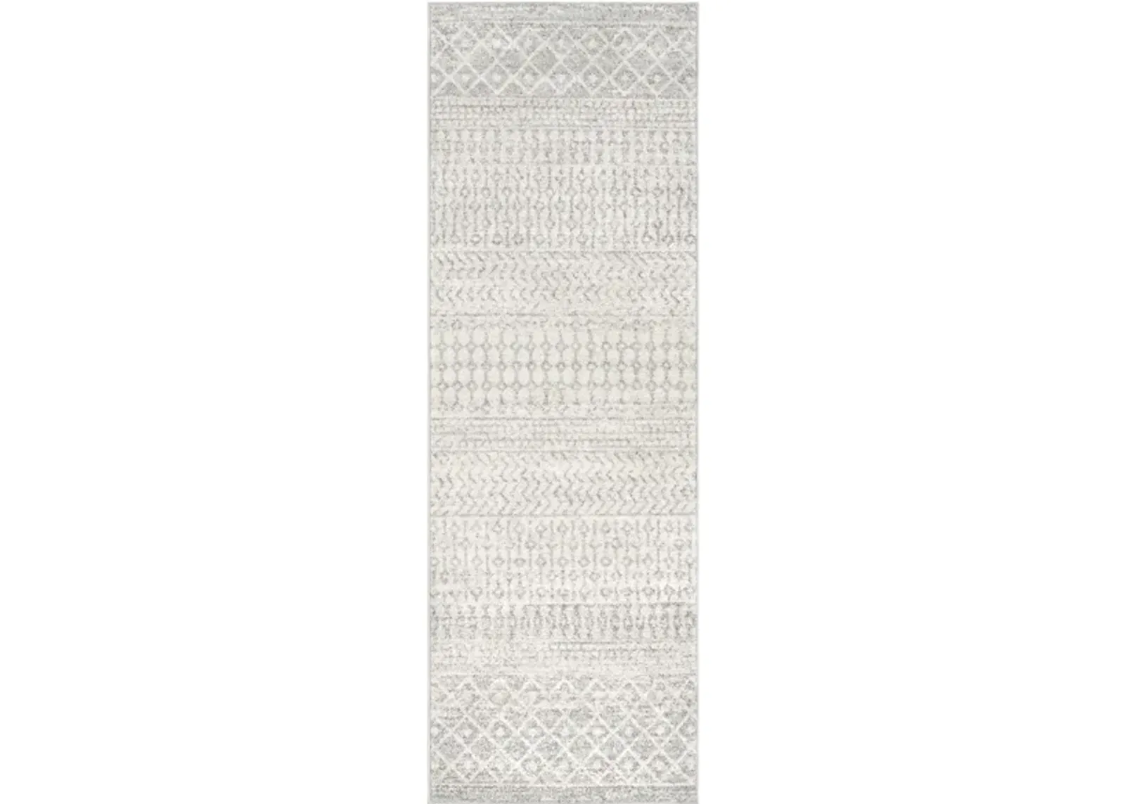 Elaziz Runner Rug in Light Gray, Medium Gray, White by Surya