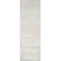 Elaziz Runner Rug in Light Gray, Medium Gray, White by Surya