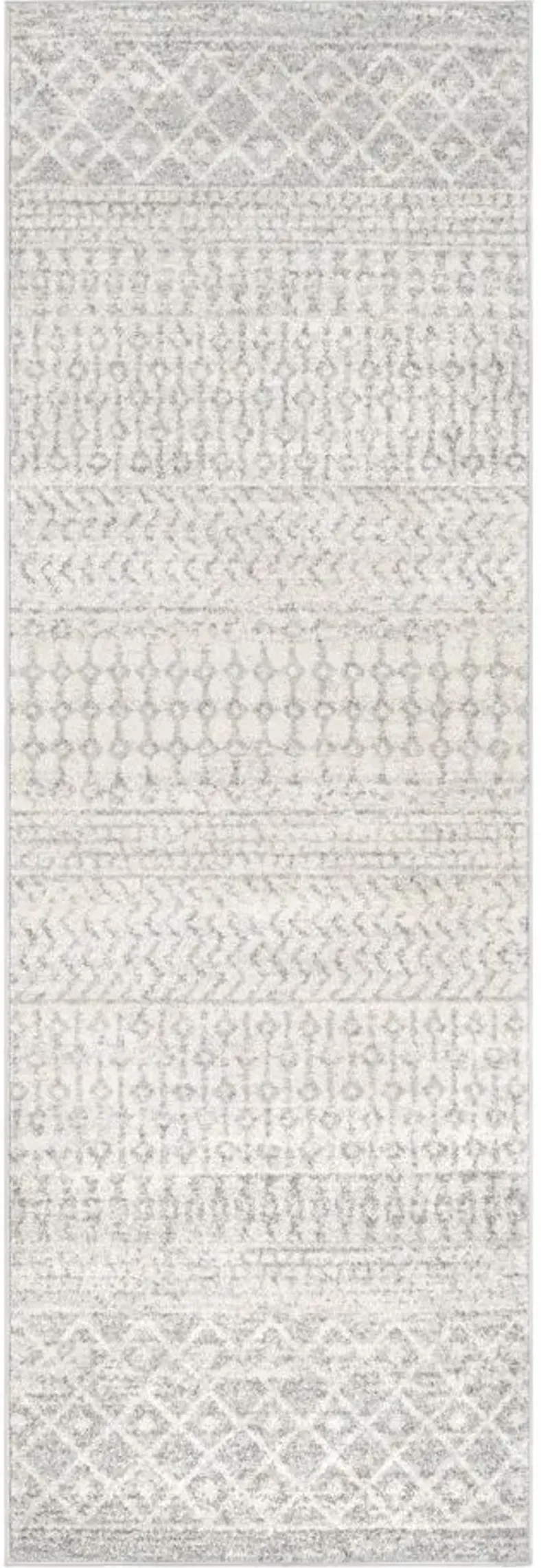 Elaziz Runner Rug in Light Gray, Medium Gray, White by Surya
