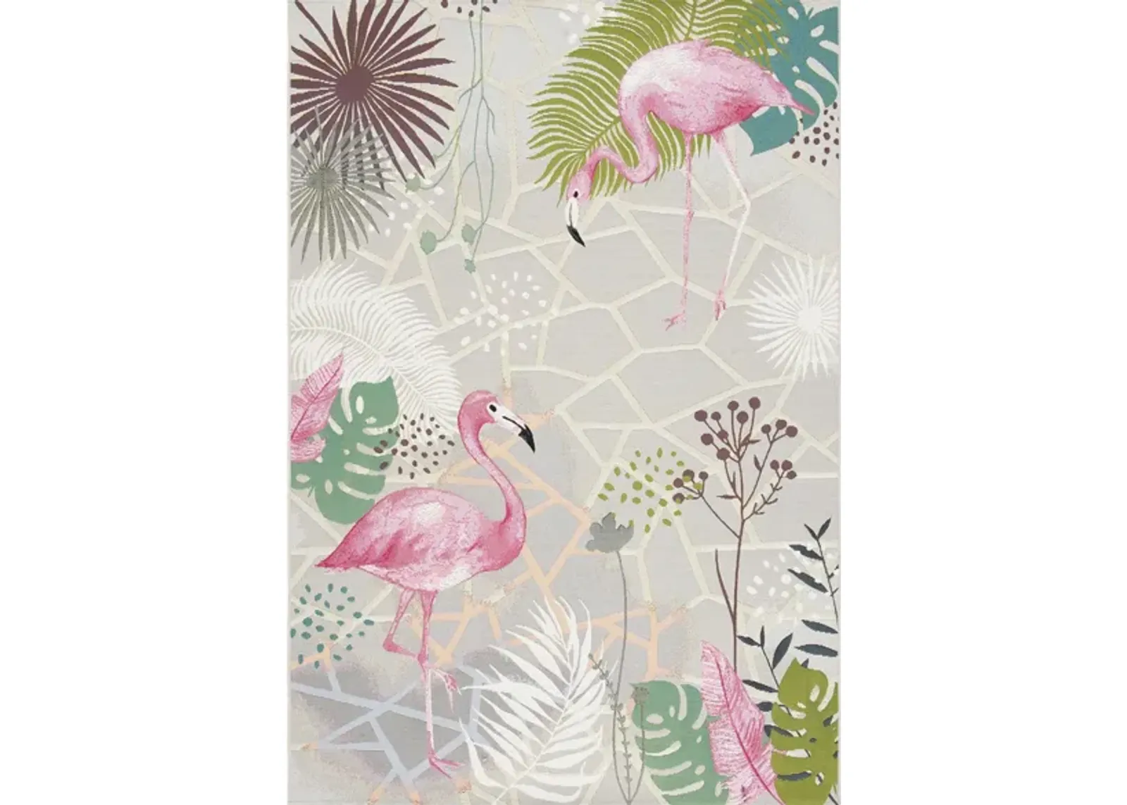 Barbados Grove Indoor/Outdoor Area Rug in Gray / Pink by Safavieh