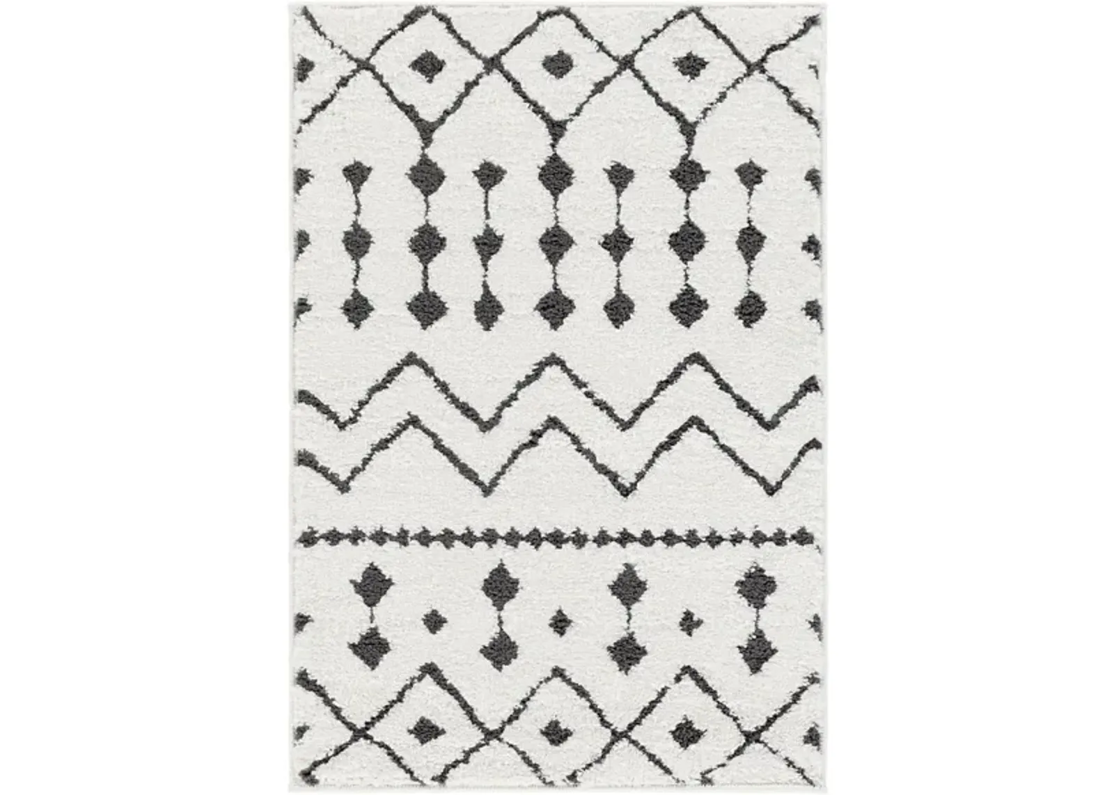 Casablanca Shag Rug in Black, Charcoal, White by Surya