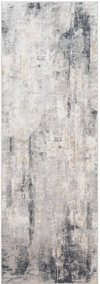 Firenze Galleria Rug in Light Gray, Medium Gray, Mustard, White, Charcoal by Surya