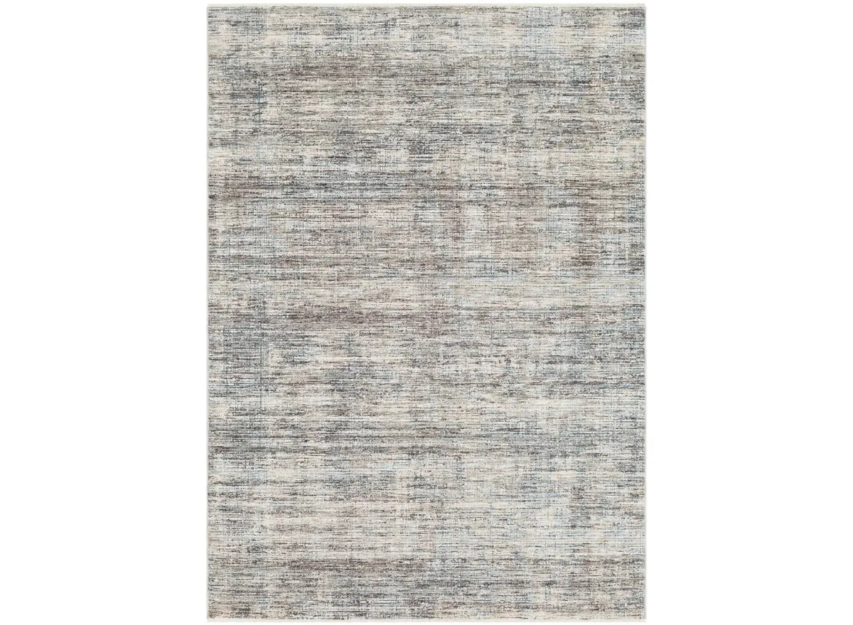 Presidential Striated Rug in Medium Gray, Charcoal, Ivory, Butter, Pale Blue, Bright Blue, Lime, Peach, Burnt Orange by Surya