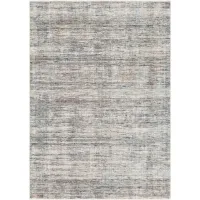 Presidential Striated Rug in Medium Gray, Charcoal, Ivory, Butter, Pale Blue, Bright Blue, Lime, Peach, Burnt Orange by Surya