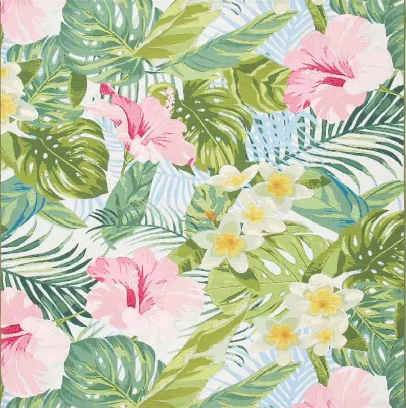 Barbados Flora Indoor/Outdoor Area Rug in Green / Pink by Safavieh