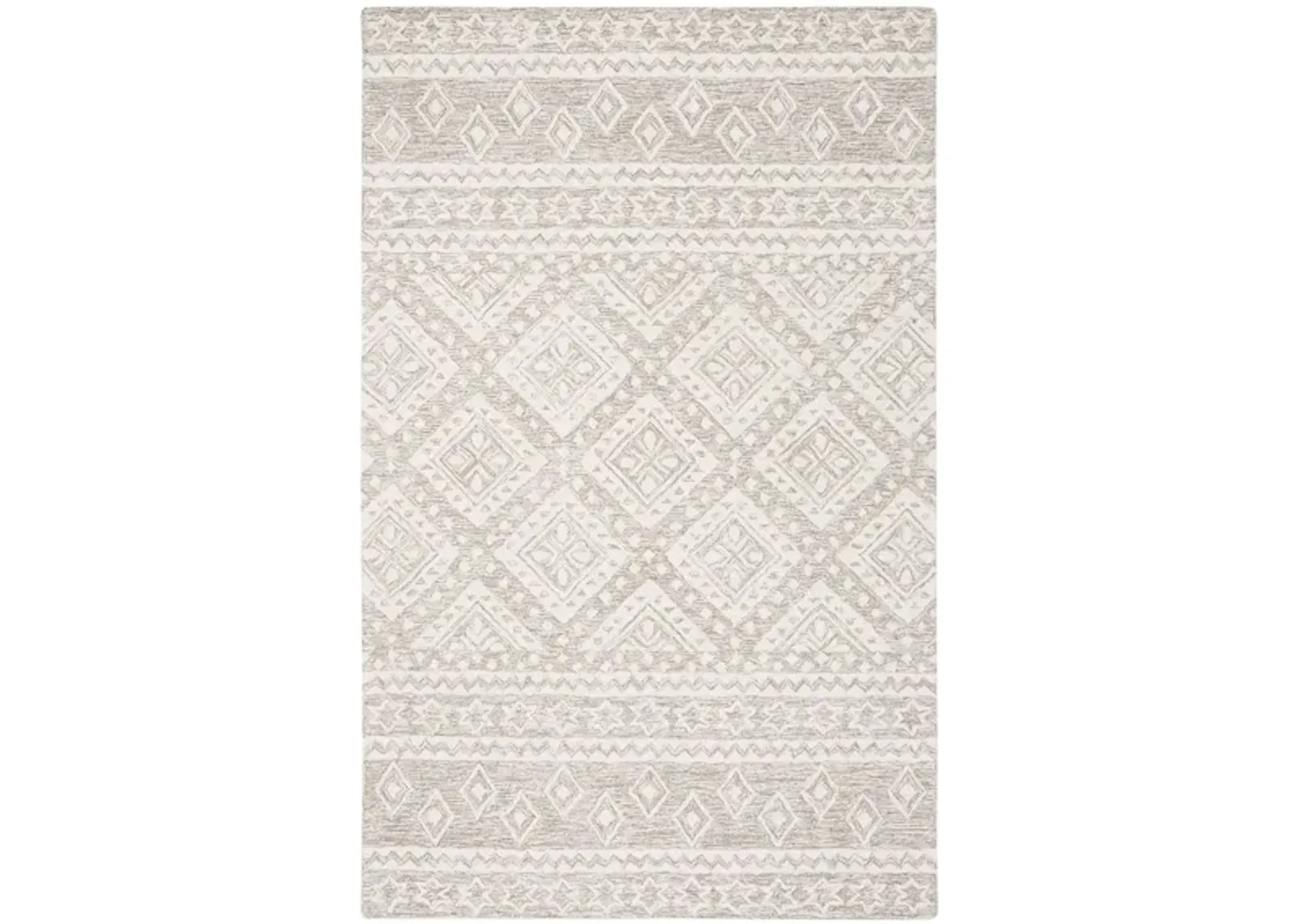 Miyamoto Runner Rug in Dark Gray & Ivory by Safavieh