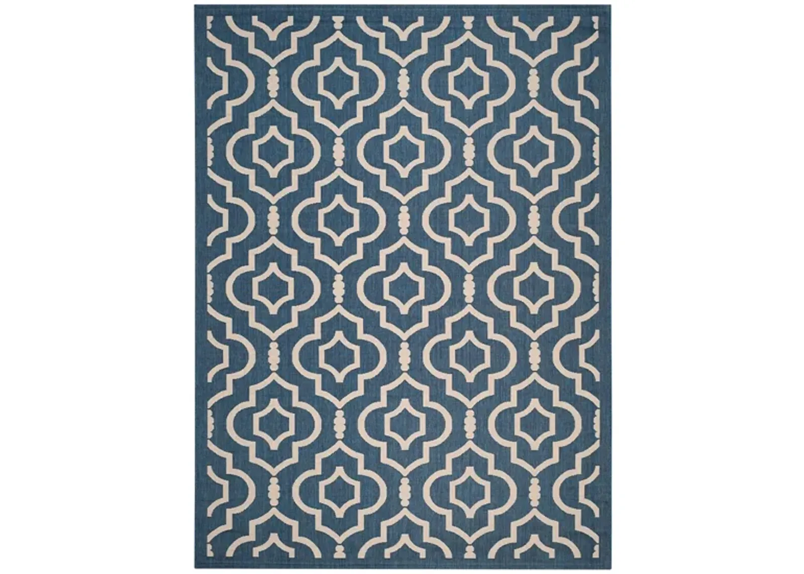 Courtyard Key Indoor/Outdoor Area Rug in Navy & Beige by Safavieh