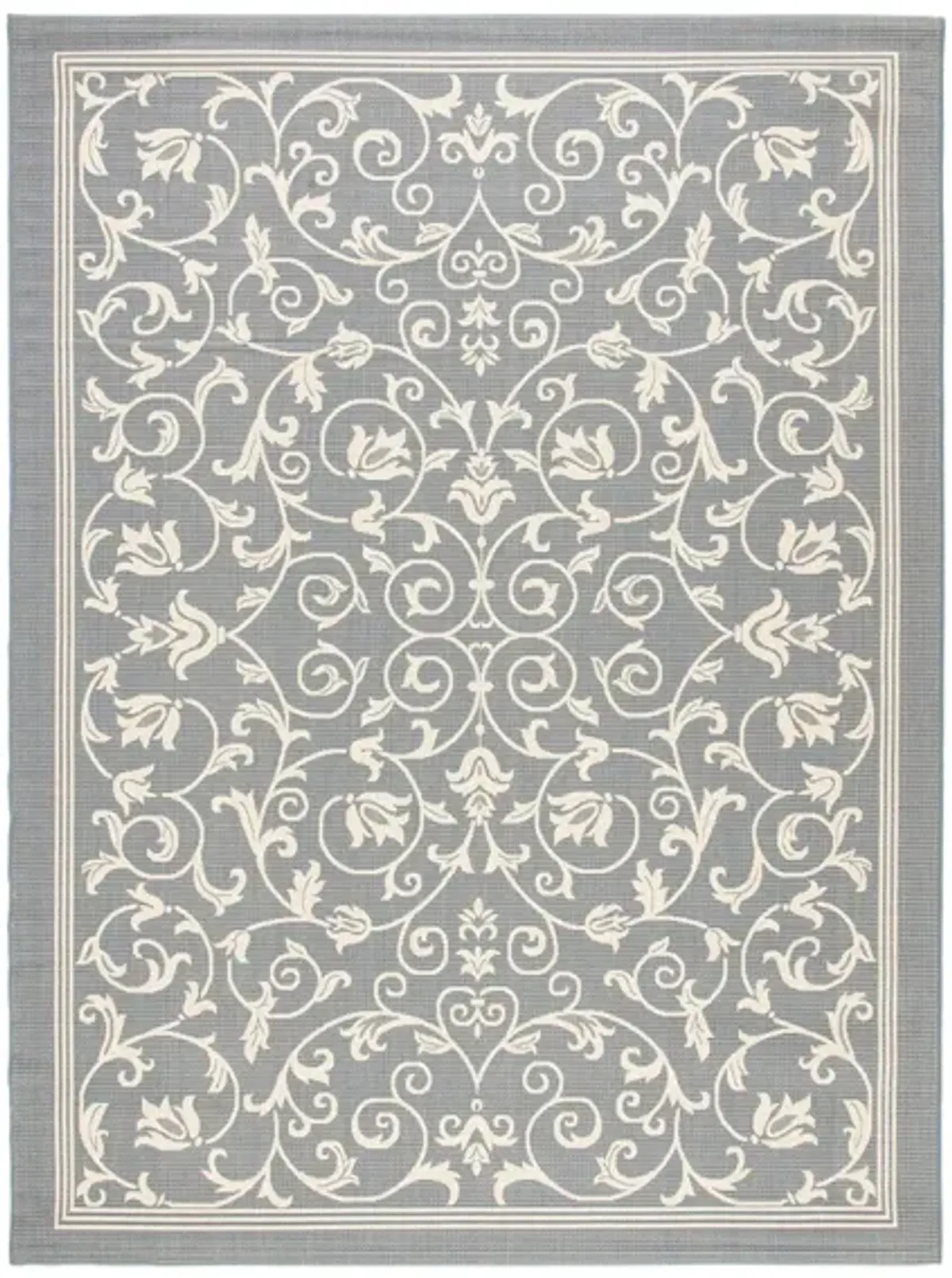 Courtyard Vines Indoor/Outdoor Area Rug in Gray & Natural by Safavieh