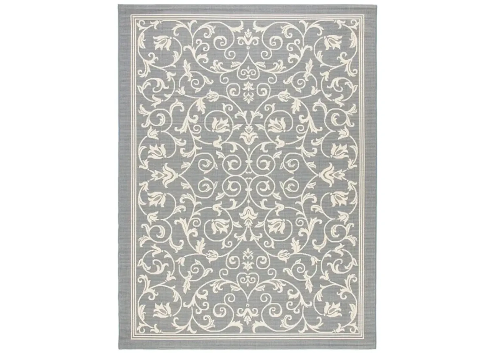 Courtyard Vines Indoor/Outdoor Area Rug in Gray & Natural by Safavieh