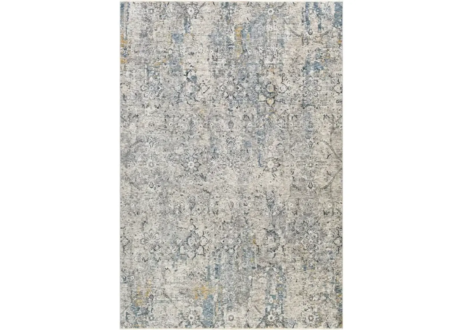 Caerdyf Filnt Area Rug in Camel, Wheat, Blue by Surya