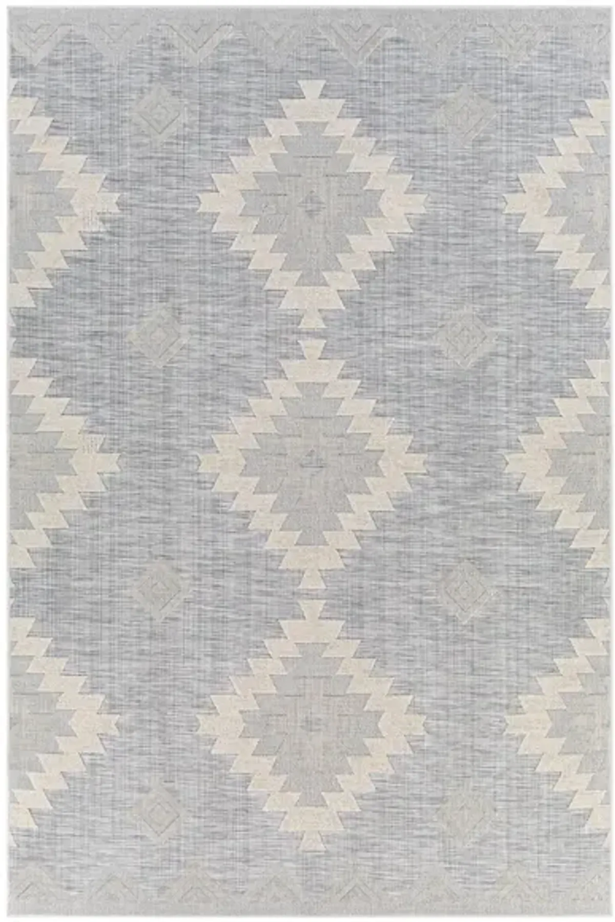 Murcia Francisco Indoor/Outdoor Area Rug in Gray, Light Gray, Cream, Brick Red, Dark Blue, Sky Blue by Surya