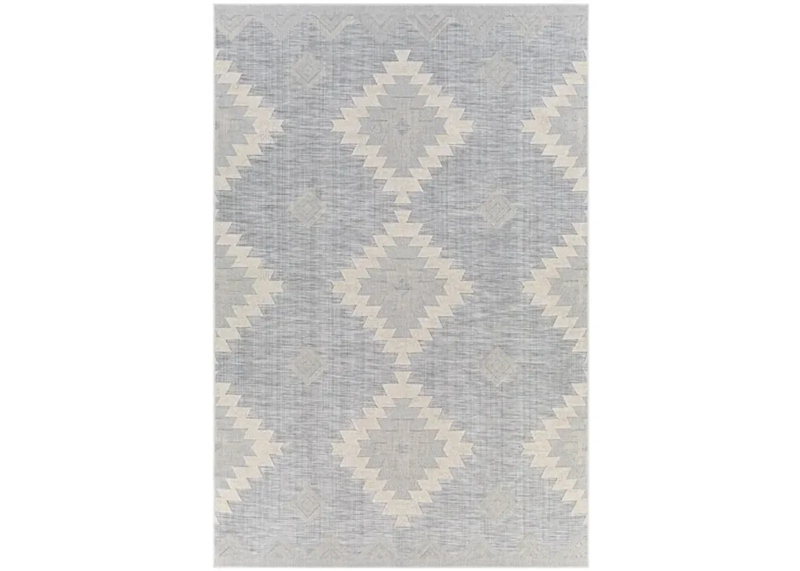 Murcia Francisco Indoor/Outdoor Area Rug in Gray, Light Gray, Cream, Brick Red, Dark Blue, Sky Blue by Surya