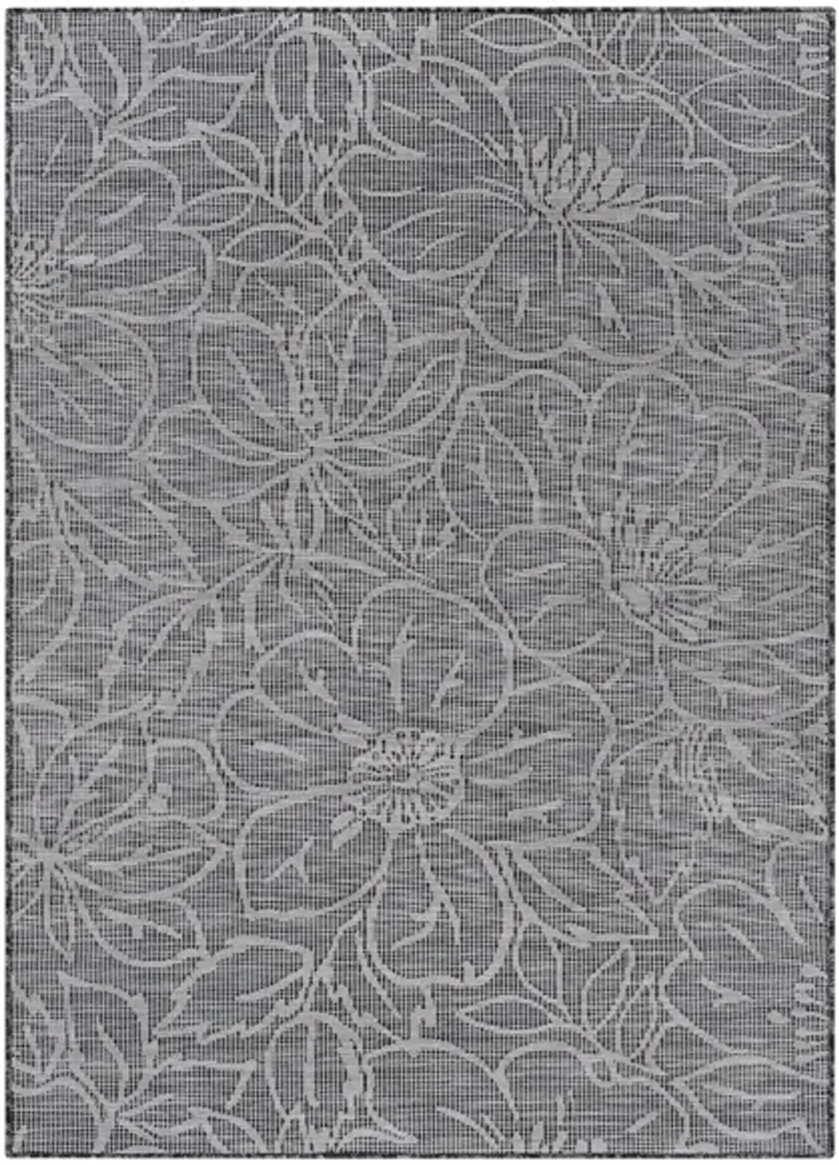 Pasadena Floral Indoor/Outdoor Area Rug in Charcoal, Black by Surya