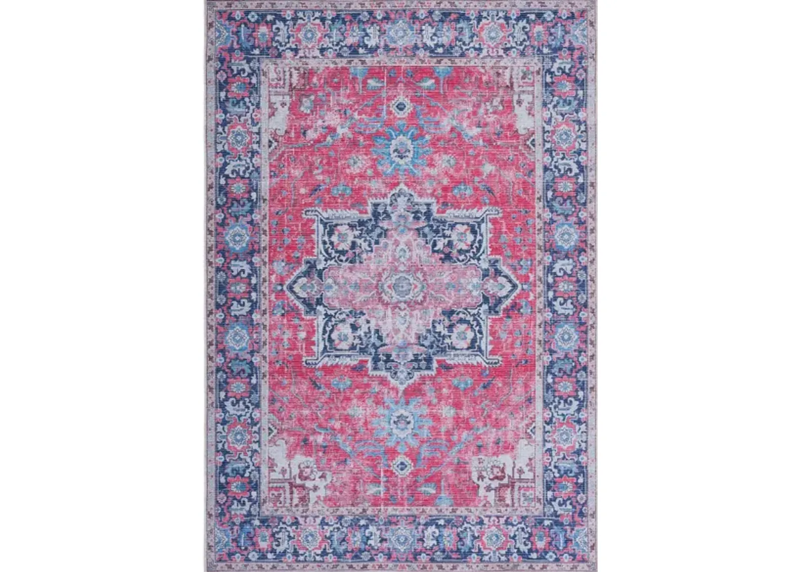 Serapi Area Rug in Red & Navy by Safavieh