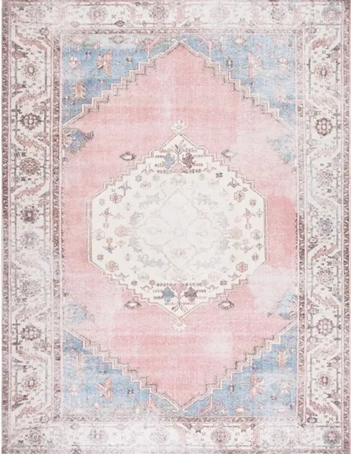 Serapi Area Rug in Ivory & Pink by Safavieh