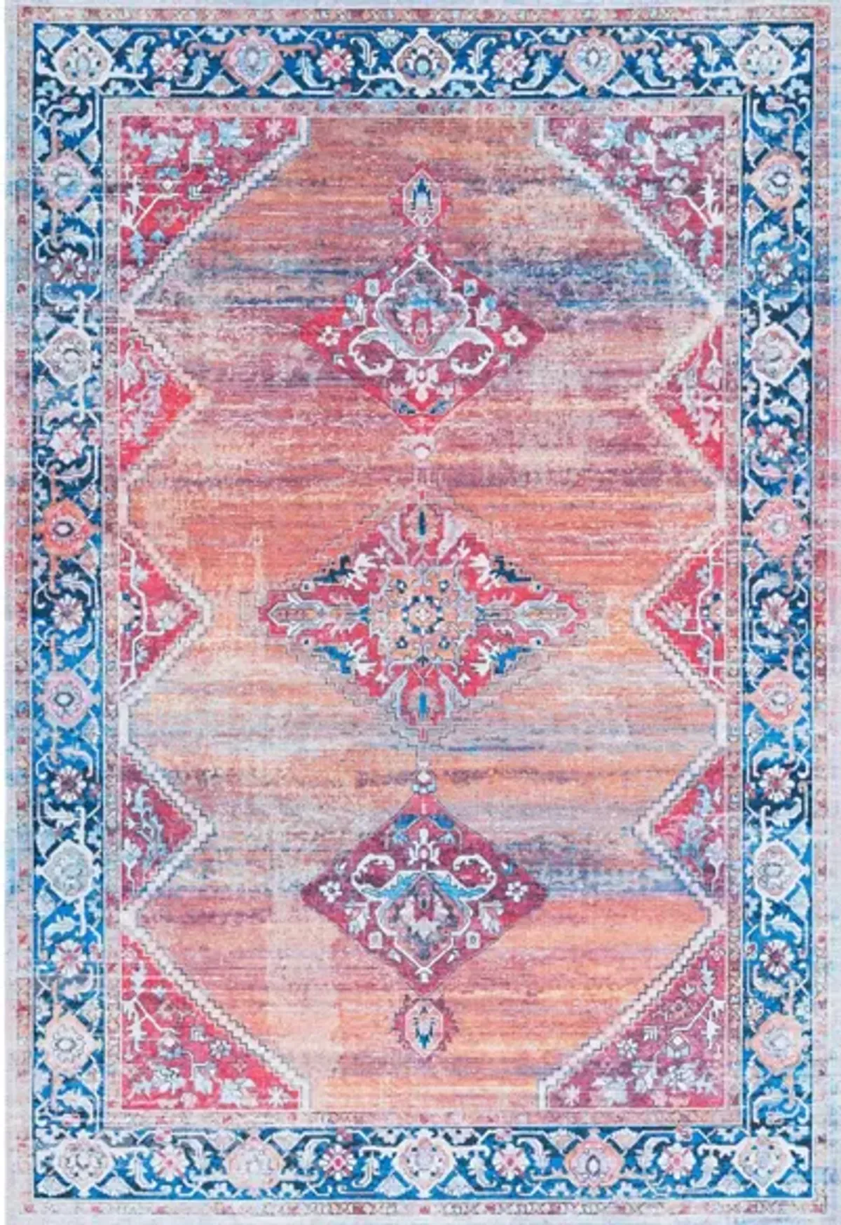 Serapi Area Rug in Rust & Navy by Safavieh