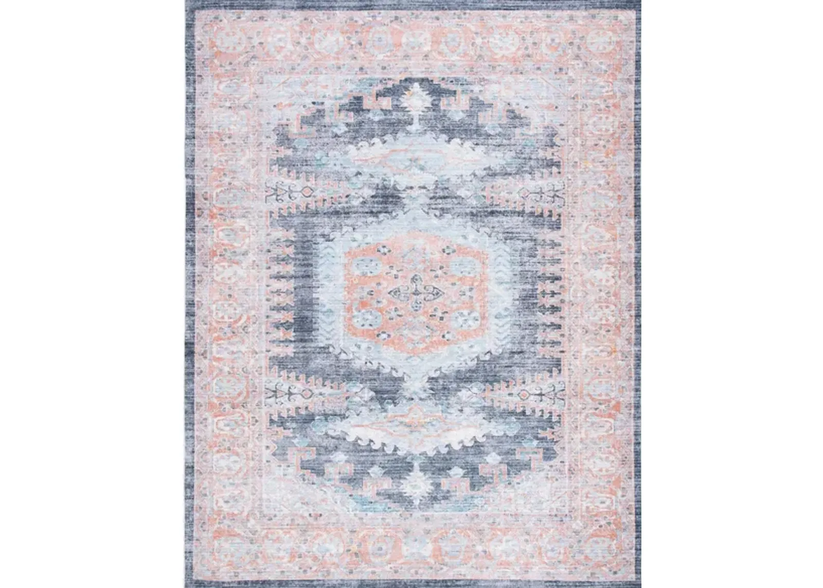 Serapi Area Rug in Terracotta & Blue by Safavieh