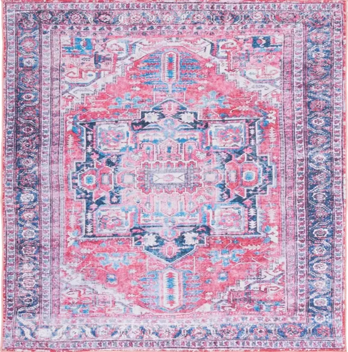 Serapi Area Rug in Navy & Red by Safavieh