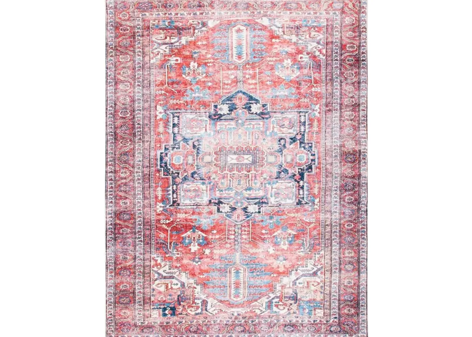 Serapi Area Rug in Red & Navy by Safavieh