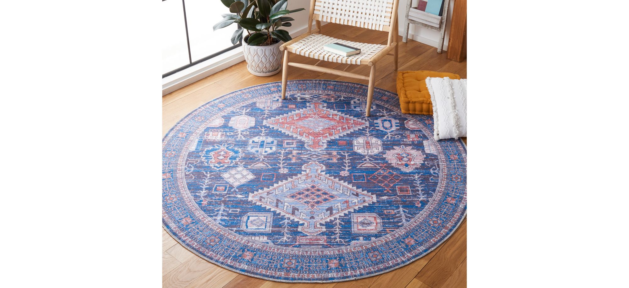 Serapi Area Rug in Blue & Ivory by Safavieh