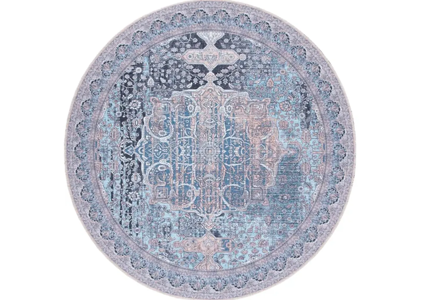 Serapi Area Rug in Ivory & Light Blue by Safavieh