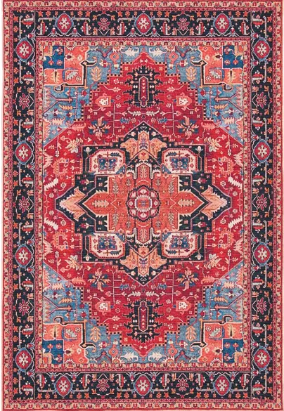 Serapi Area Rug in Red & Blue by Safavieh