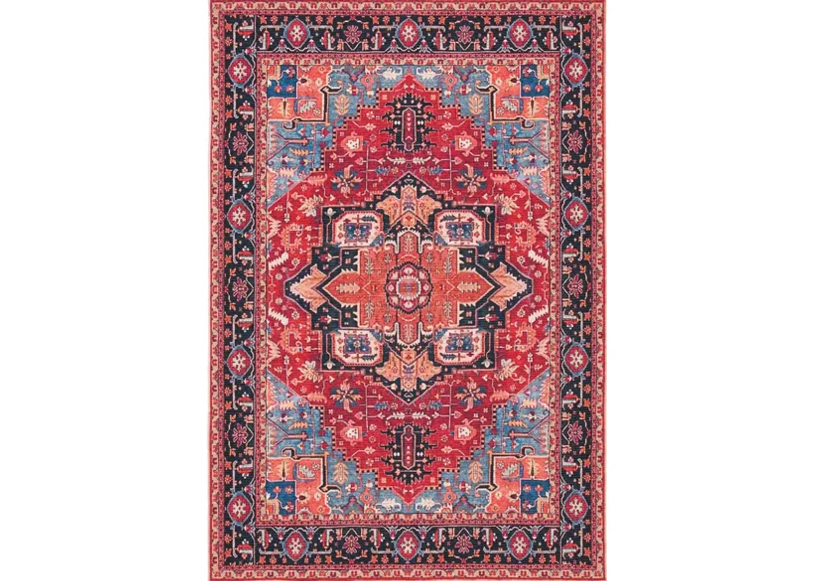 Serapi Area Rug in Red & Blue by Safavieh