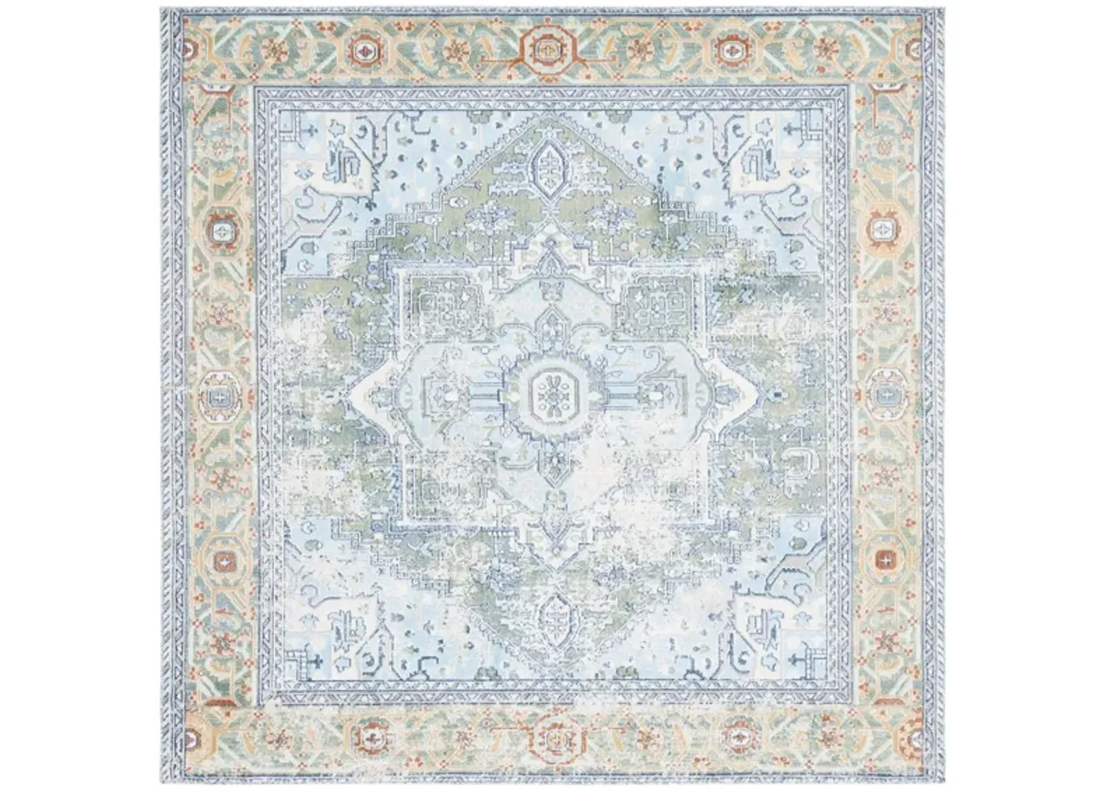 Aiko Area Rug in Green / Blue by Safavieh