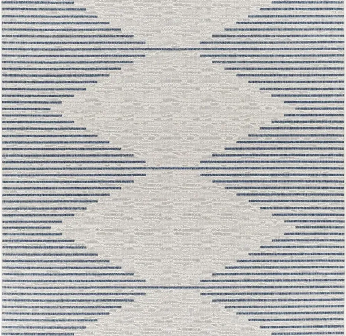 Eagean Area Rug in Bright Blue, Navy, Pale Blue, White by Surya