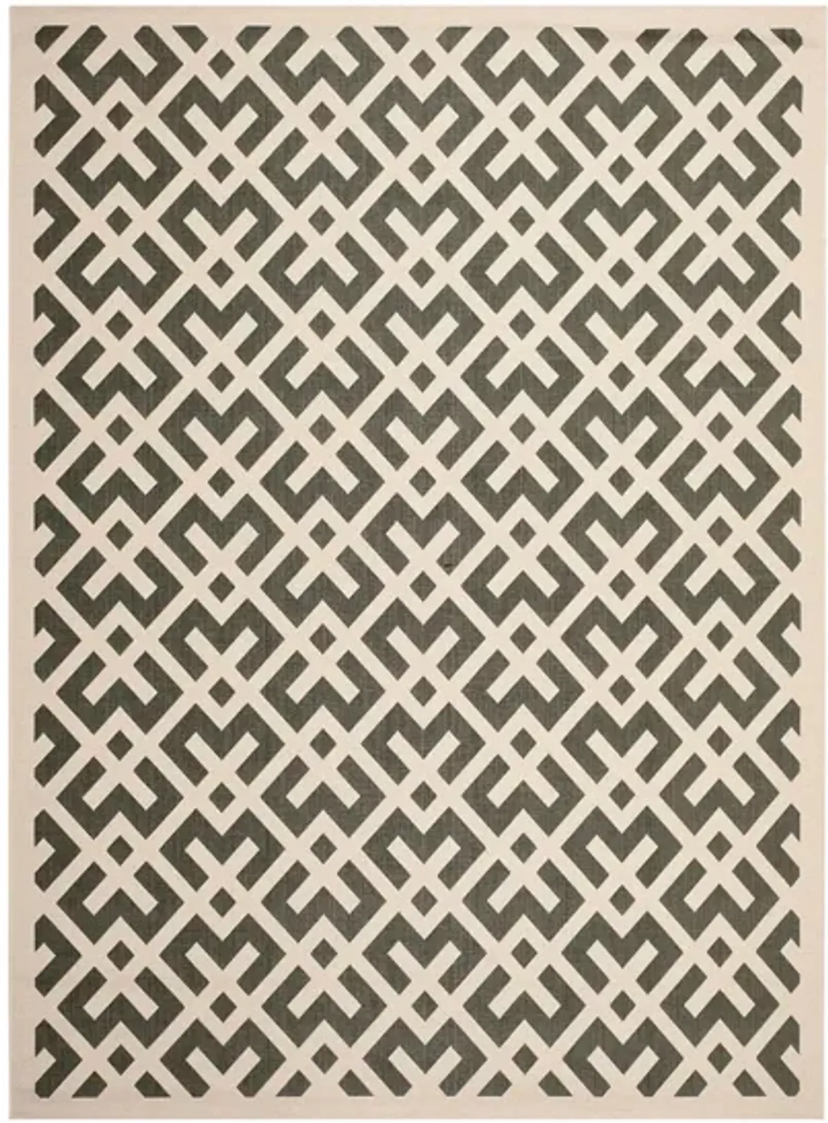 Courtyard Crossing Indoor/Outdoor Area Rug in Black & Beige by Safavieh