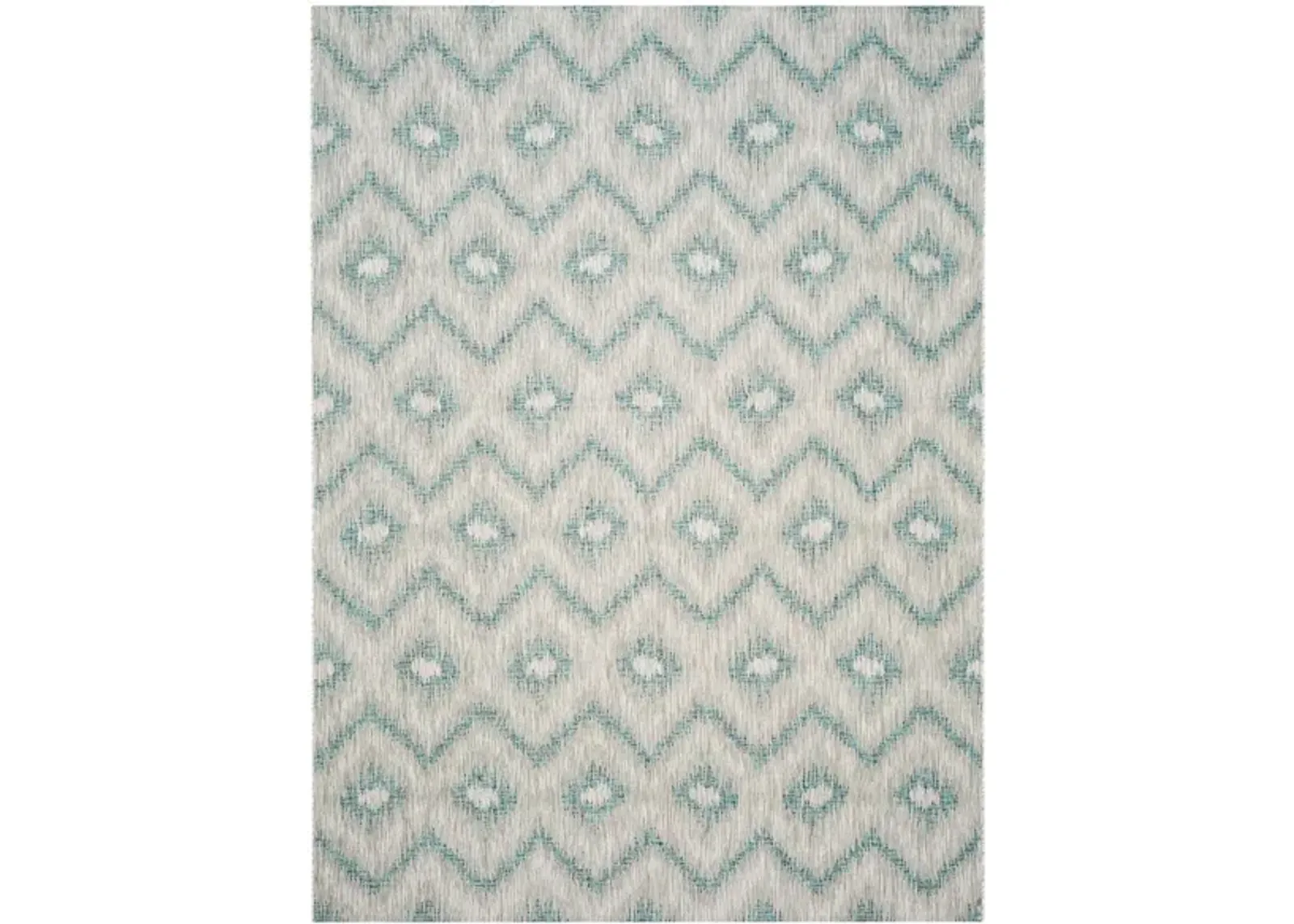 Courtyard Chevron Indoor/Outdoor Area Rug in Gray & Blue by Safavieh