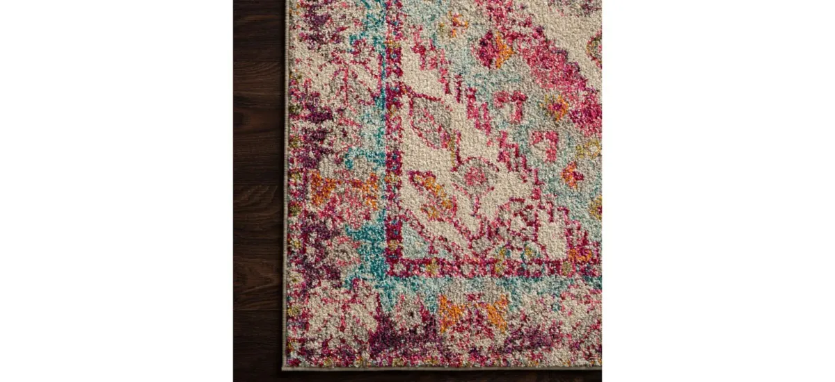 Nadia Runner Rug in Aqua/Pink by Loloi Rugs