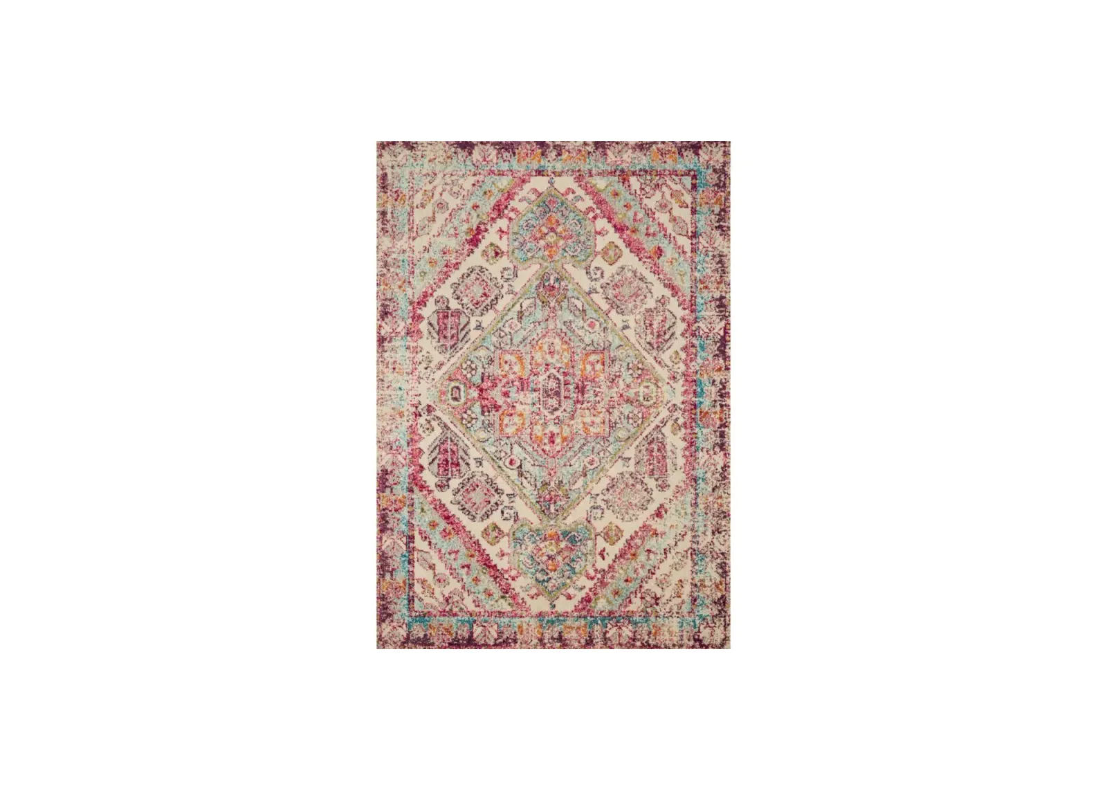 Nadia Runner Rug in Aqua/Pink by Loloi Rugs