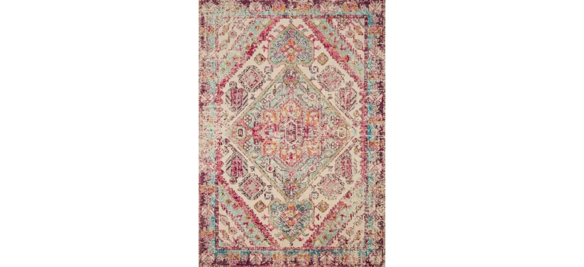 Nadia Runner Rug in Aqua/Pink by Loloi Rugs