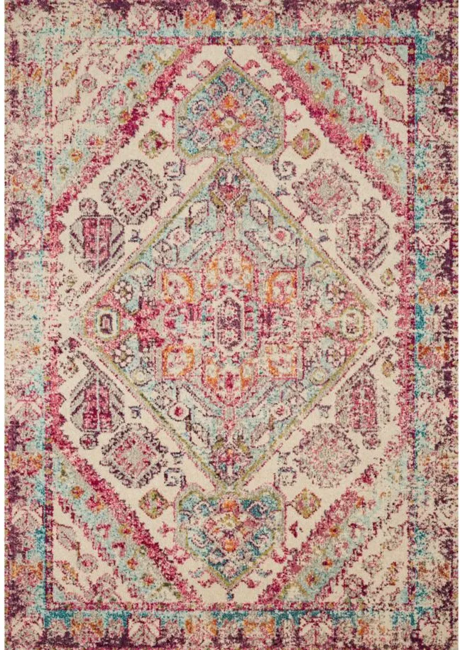 Nadia Area Rug in Aqua/Pink by Loloi Rugs